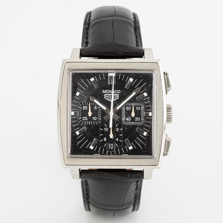 Heuer, Monaco, by Tag Heuer, armbandsur, kronograf, 38 x 38 (46,5) mm.