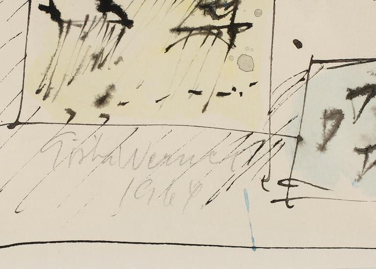 GÖSTA WERNER, 2 st, blandteknik, signerade, en daterad 1964.