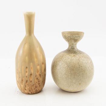 Carl-Harry Stålhane, two vases, Rörstrand stoneware, 1970s.