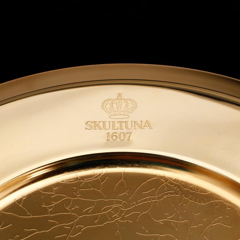 TALLRIKAR, 12 st, mässing, Skultuna, 1900-talets andra hälft.