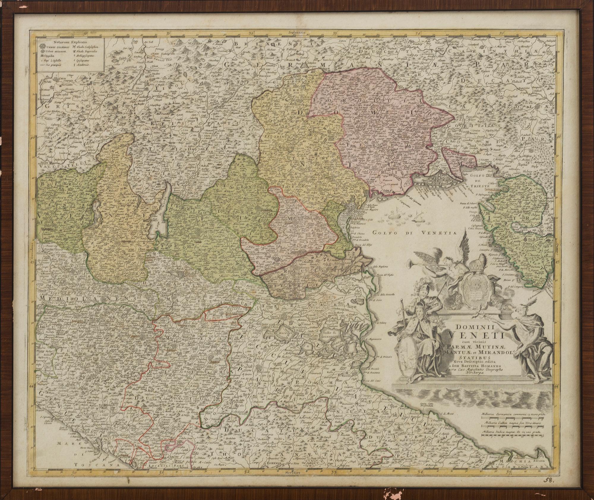JOHANN BAPTISTE HOMANN, 3 copper engravings  maps. 18th century.