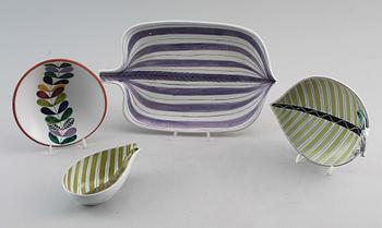 FAT SAMT SKÅL, 4 st, fajans, Stig Lindberg, Gustavsberg Studio.