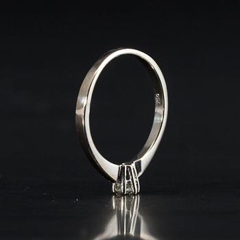 RING, 18K vitguld, briljantslipad diamant 0,17 ct. Gassan. Vikt 2,1 ct. Intyg.