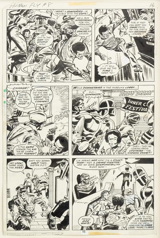Marvel, "Human Fly", orginalteckningar, 1978.