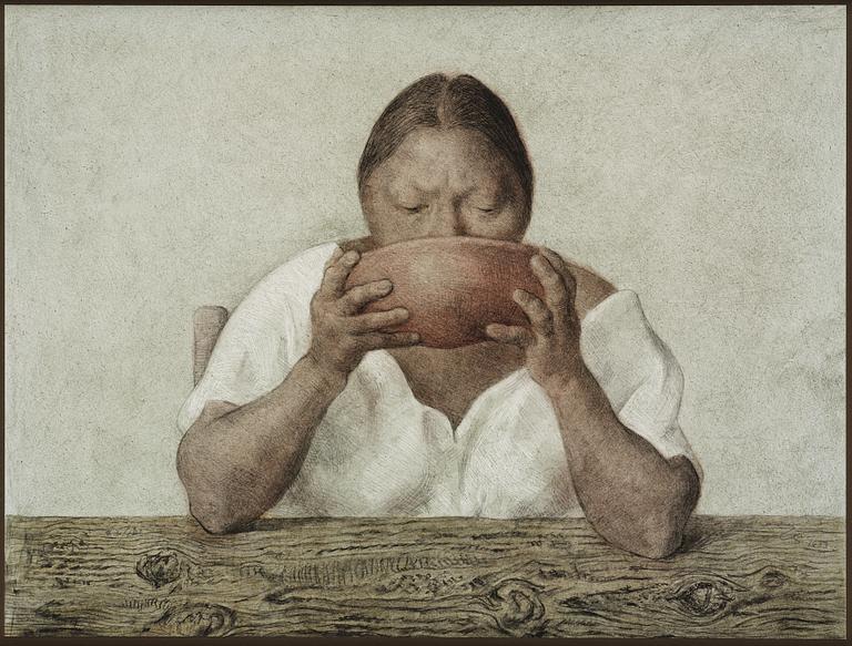 Fransisco Züniga, "Women with bowl" from: "Hommage aux Prix Nobel" (The Nobel Prize portfolio).