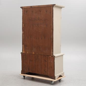 A grey painted Gustavian cabinet, circa 1800.