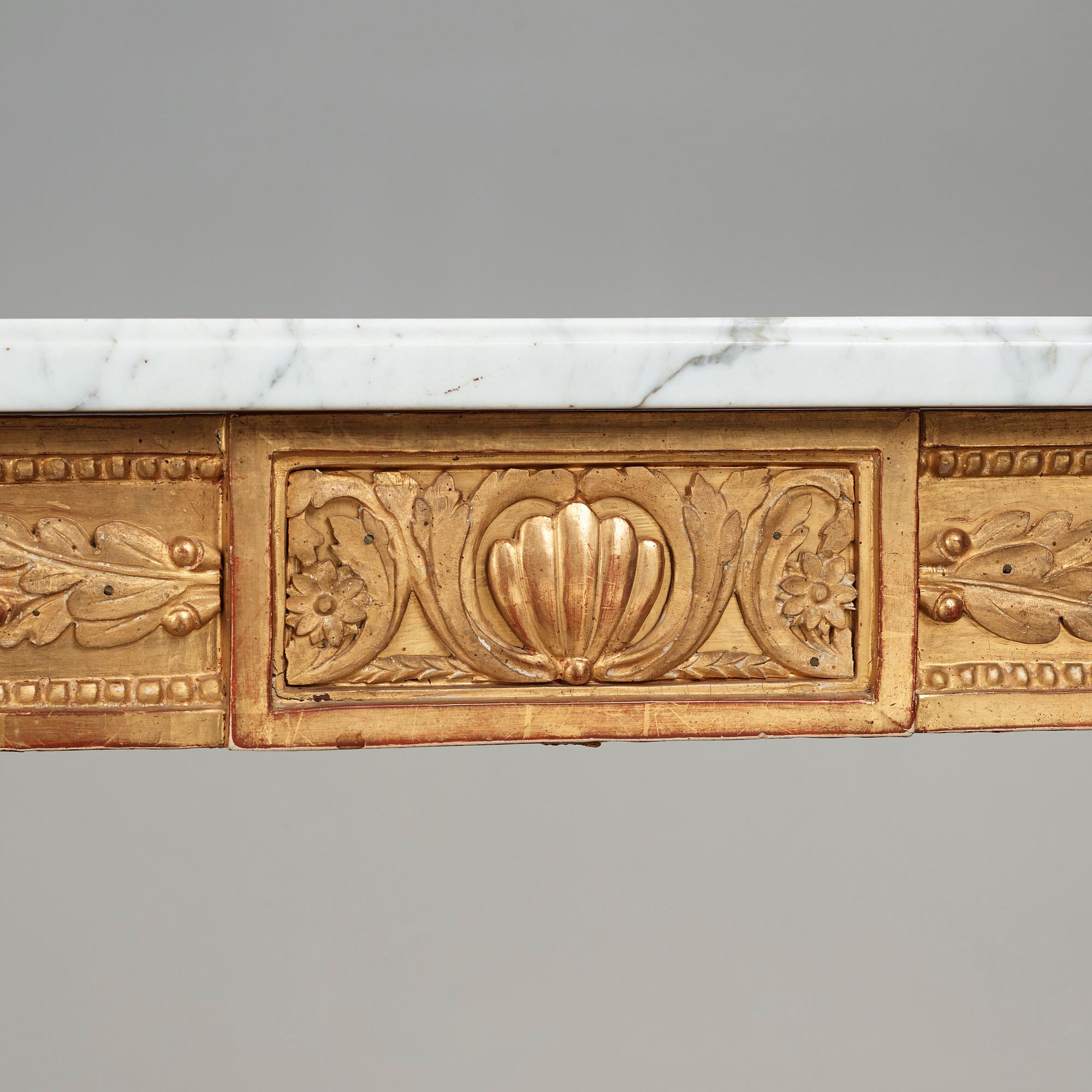 KONSOLBORD, ett par, gustavianska stockholmsarbeten, 1700-talets slut.