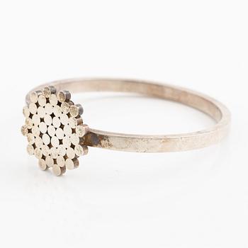 Cecilia Johansson, a bracelet, a ring, and a pair of earrings, silver, Gothenburg 1964 and 1965.
