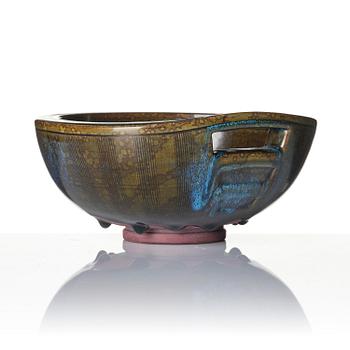 Wilhelm Kåge, skål, "Farsta", stengods, Gustavbergs Studio 1952.