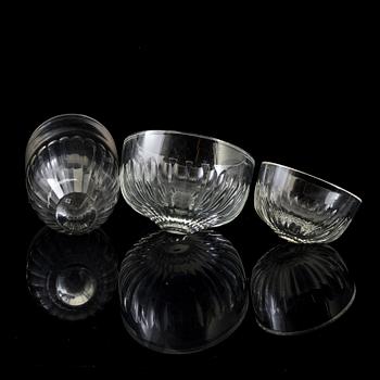 SIGVARD BERNADOTTE, skålar, 3 st, glas, "Christineholm", Fyrklövern.