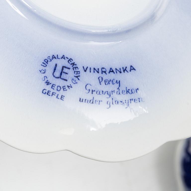 Arthur Percy, a 90-piece 'Blå Vinranka' creamware service, Gefle, Sweden, first half of the 20th century.