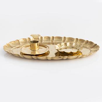 Lars Holmström, a tray, bowl and candle holder, Arvika, Sweden,