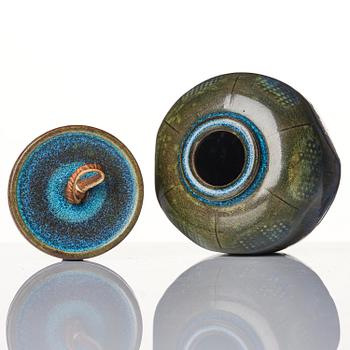Wilhelm Kåge, a Farsta stoneware lidded jar, Gustavsberg Studio 1950s.