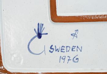 FAT, 2 stycken, Stig Lindberg, Gustavsberg studio, "Karneval", fajans. I produktion 1958-1962.