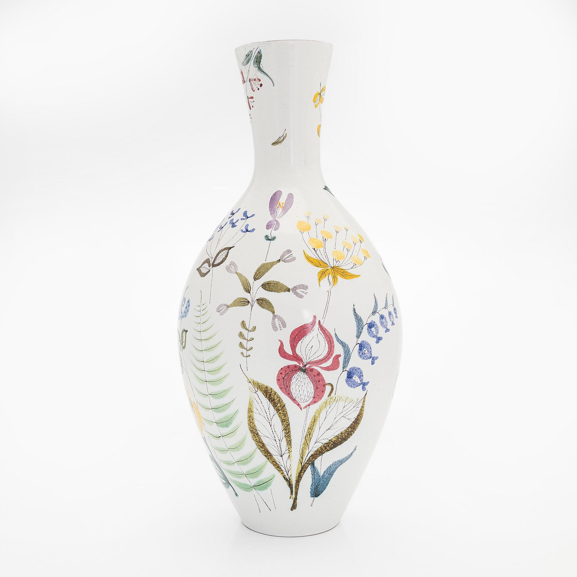 Stig Lindberg, vase and two mirrors, earthenware vase, Gustavsbergs studio.