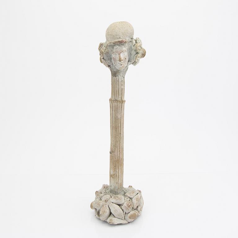 Sam Stigsson, a signed and dated 210 concrete sculpture/candle stick.