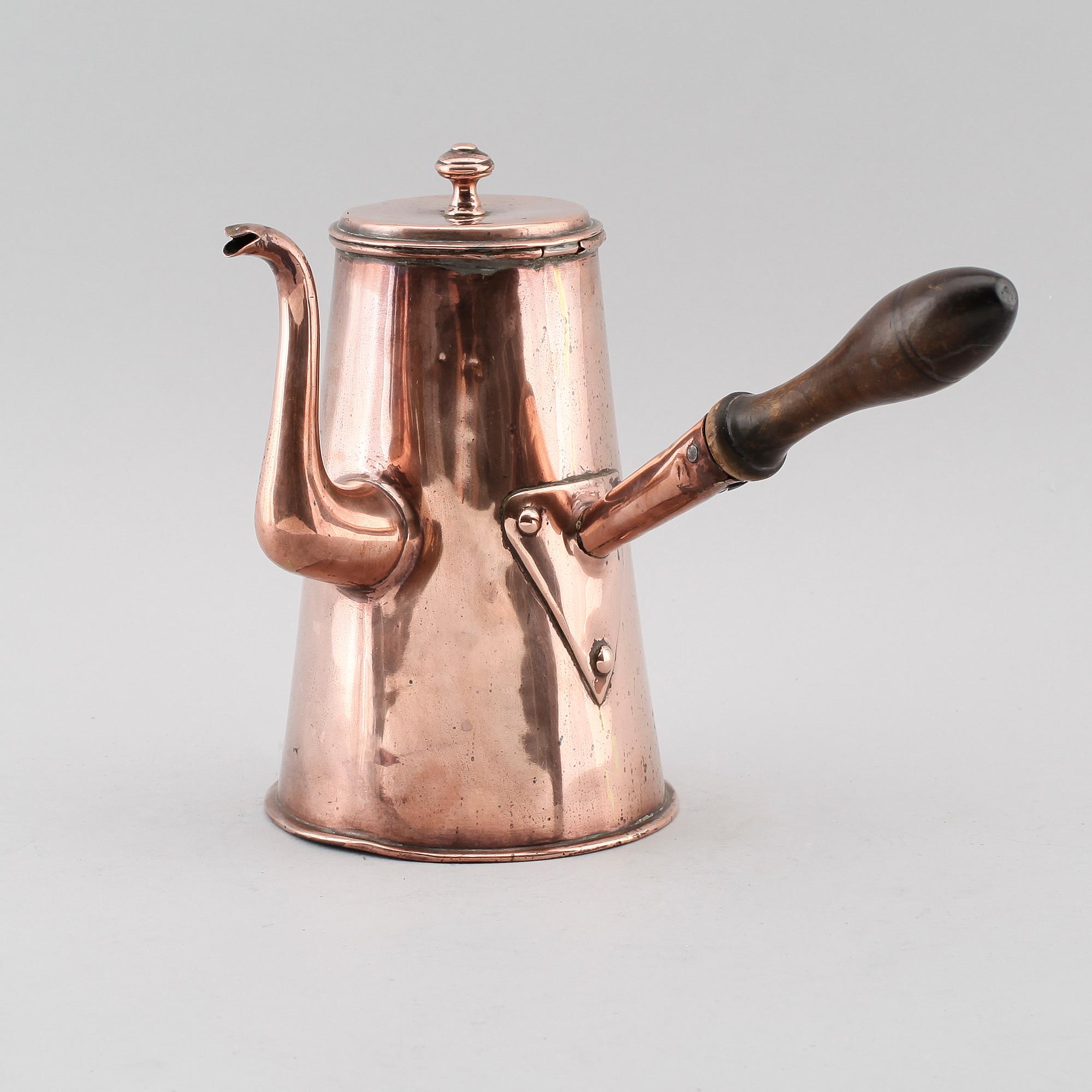 CHOKLADKANNA, koppar, 1800-tal.