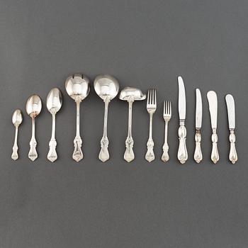 Bestickservis, 91 delar, modell Olga, silver, GAB, Stockholm/Eskilstuna, 1954-93.