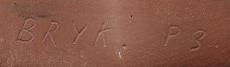 RUT BRYK, KERAMIKRELIEF. Sign. Bryk, P3 Arabia. Sent 1950-tal.