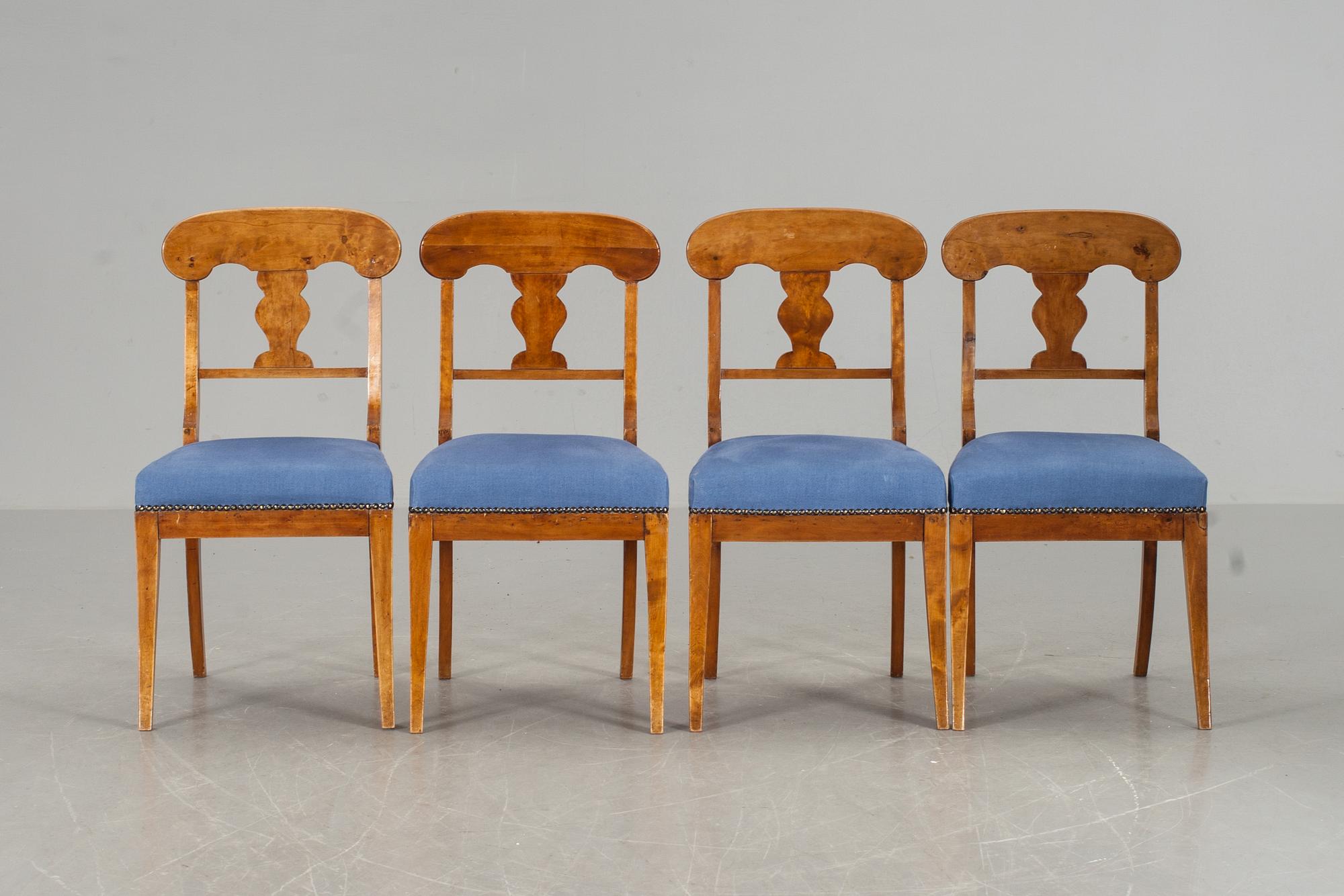 STOLAR, 4 st, Karl Johan-stil, 1800-talets andra hälft.