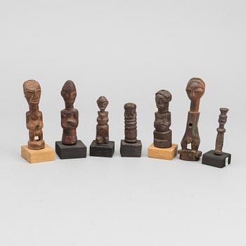 A set of seven sculptures, Central Africa.