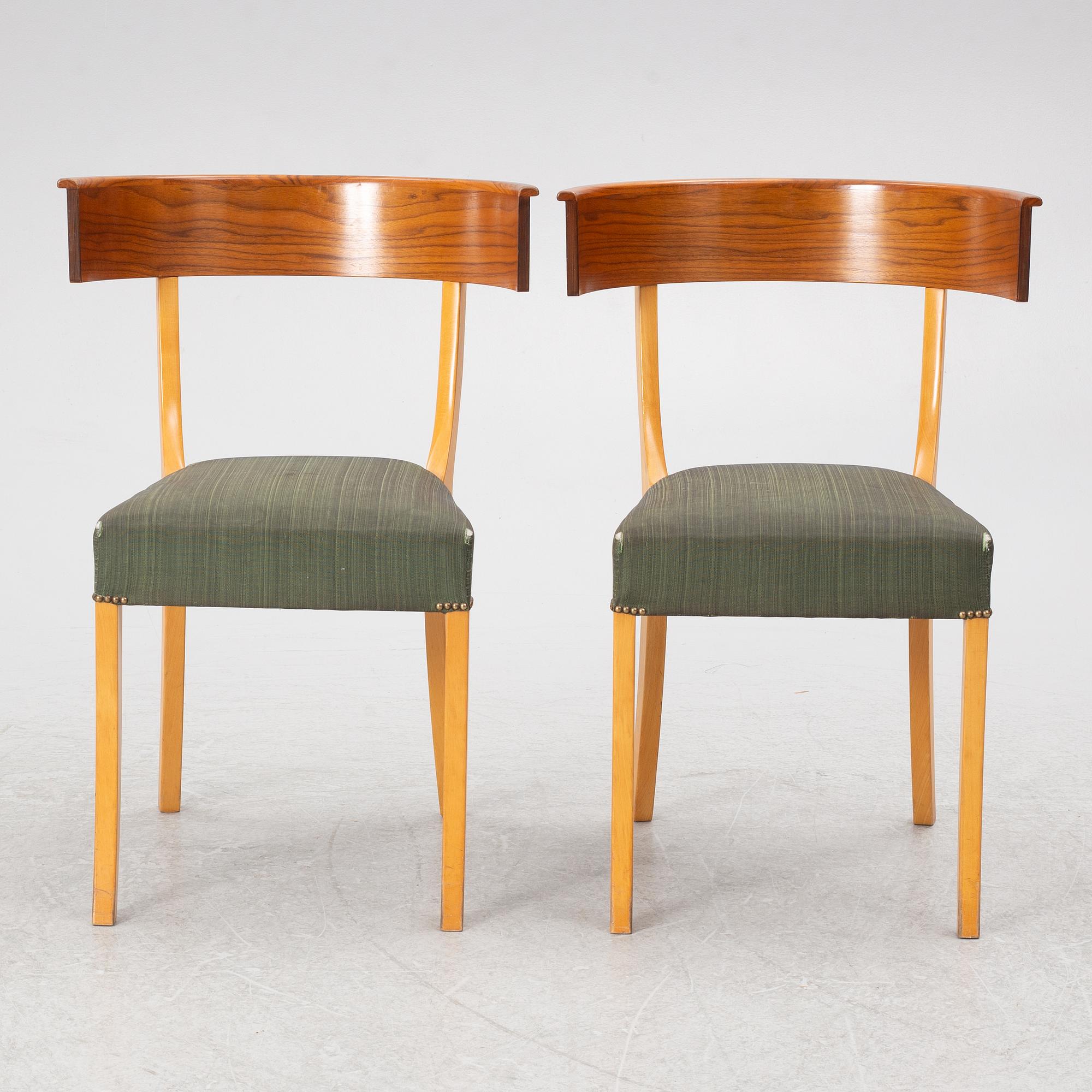 Josef Frank, stolar, ett par, modell B 300, Firma Svenskt Tenn, formgiven 1925.