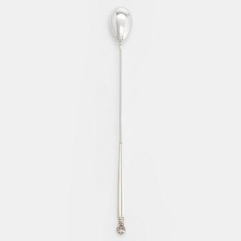 Johan Rohde, a 'Konge/ Acorn' sterling silver cocktail spoon, Georg Jensen, Denmark after 1945.