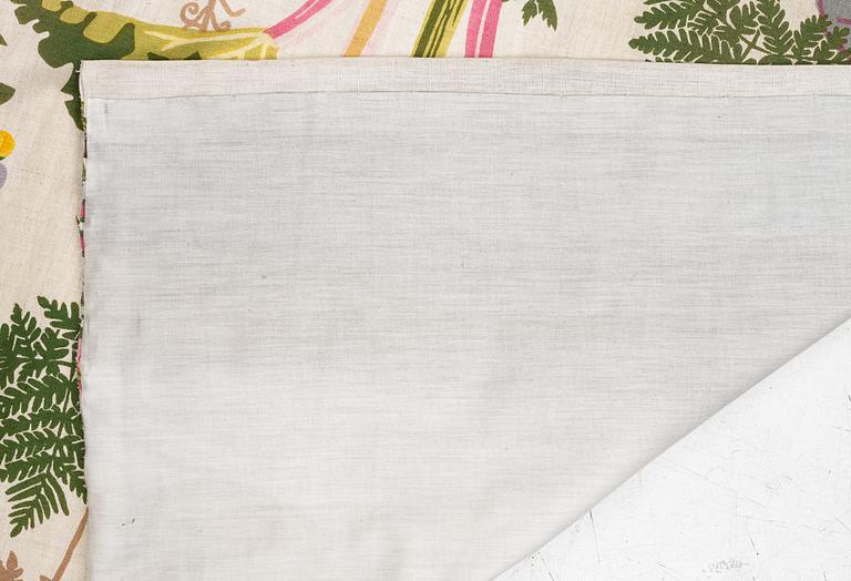 Gocken Jobs, Curtain panels, a pair, "Rhubarb", Jobs Handprint.