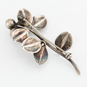 Brooch by Gertrud Engel, silver flower brooch.