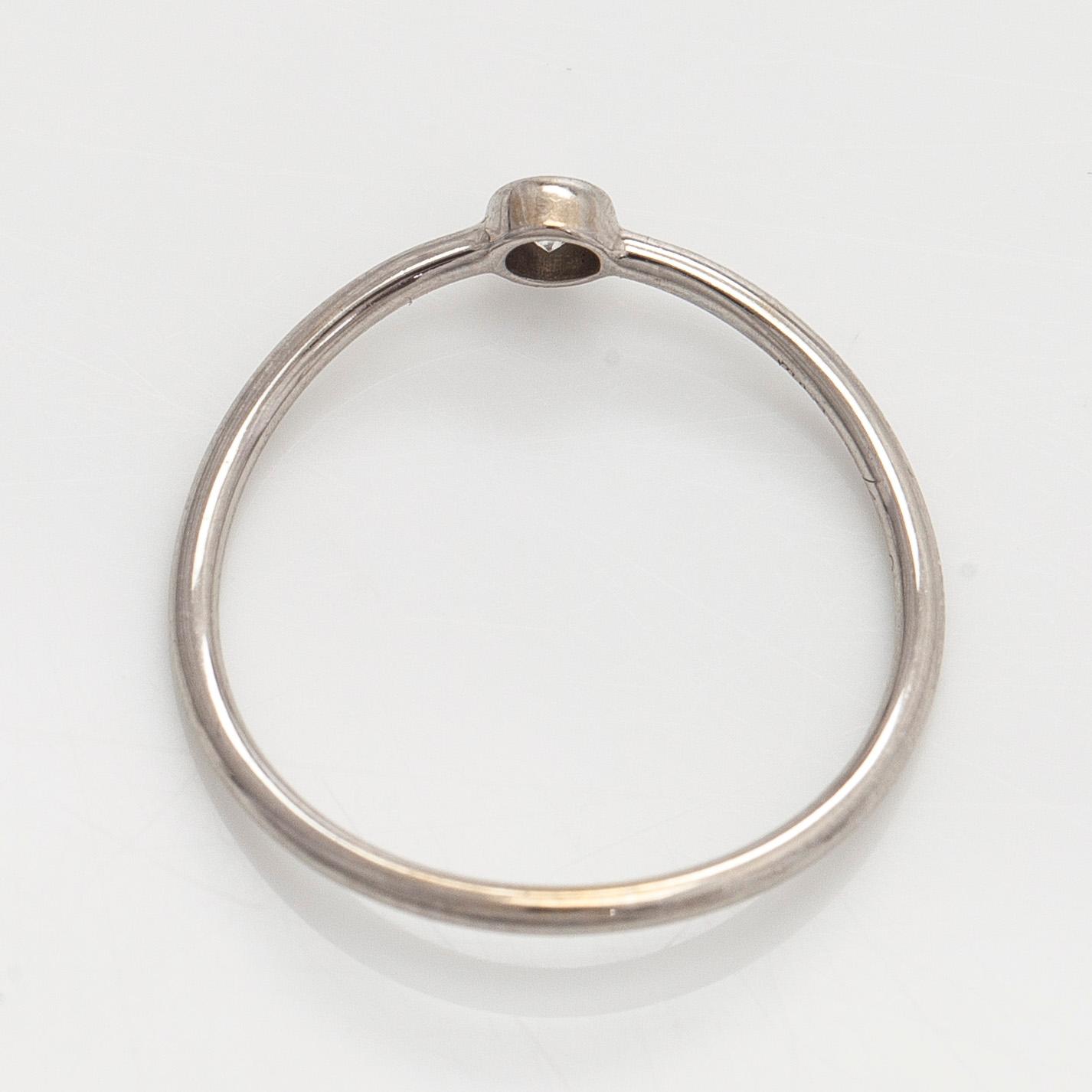 Tiffany & Co, Elsa Peretti, ring, "Wave", platina med briljantslipad diamant.