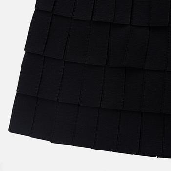 Alaïa, a black fringed skirt, size 36.