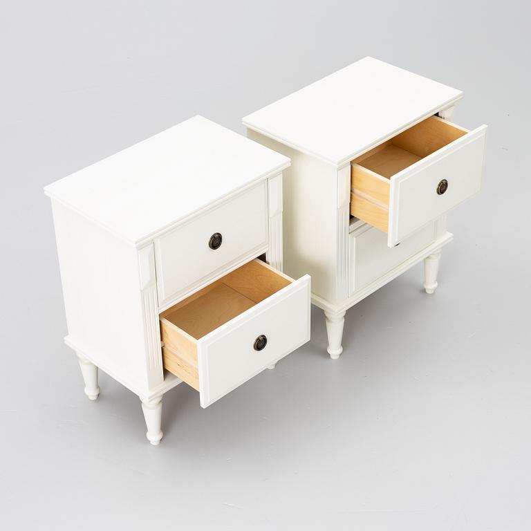 A pair of bedside tables, contemporary.