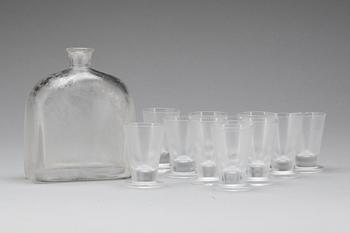 GLASSERVIS, 12 delar, "Iced", Vicke Lindstrand, Orrefors.