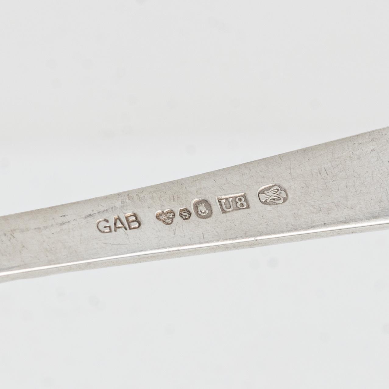 Jacob Ängman, smörgåsbestick, 24 delar, silver, "Rosenholm", GAB, Stockholm bl a 1950.