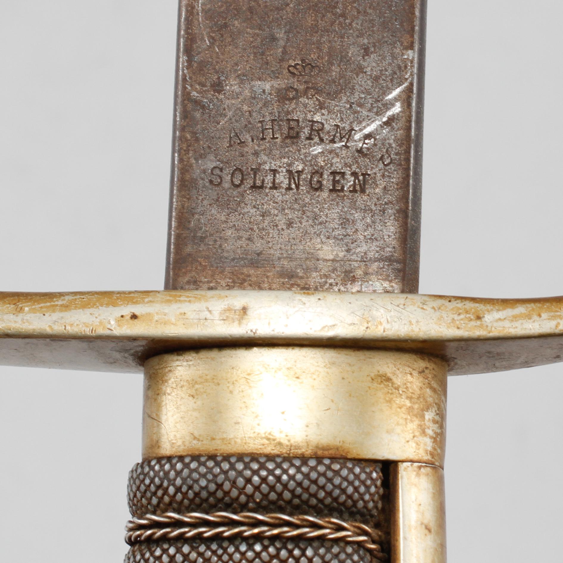 BLANKVAPEN, märkt Solingen, Danmark, omkring sekelskiftet 1800/1900.