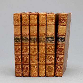 BOKVERK, 6 vol, "Kongl. Svenska Theatren", Stockholm 1778-85.