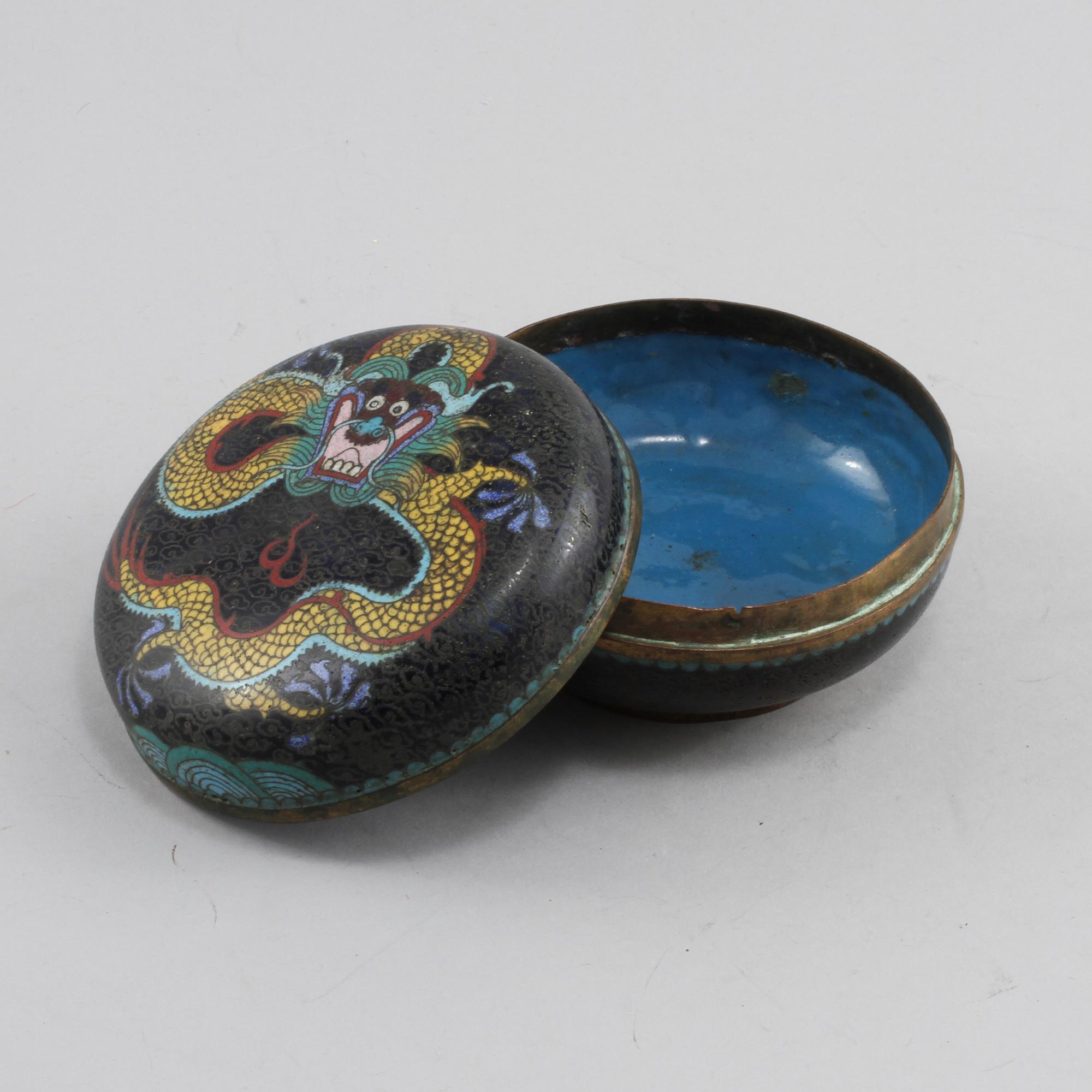 ASK med LOCK, cloisonné, orientalisk, 1900-tal.