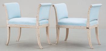 A pair of late Gustavian circa 1800 stools.