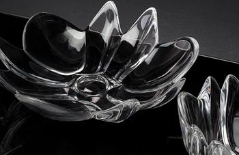 3 pcs of glass bowl, Orrefors, late 20th century,