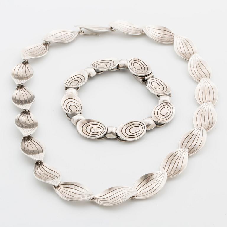 BRACELET and NECKLACE, silver, ALTONA and STIGBERT, 1956 and 1957.