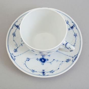 A part tea and coffee porcelain service, 'Musselmalet', Royal Copenhagen and Bing & Gröndal, 20th century (23 pieces).