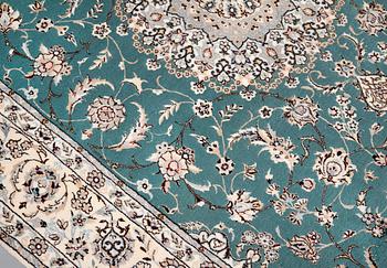 A Nain rug, part silk, so-called 6 LAA, approx. 239 x 160 cm.