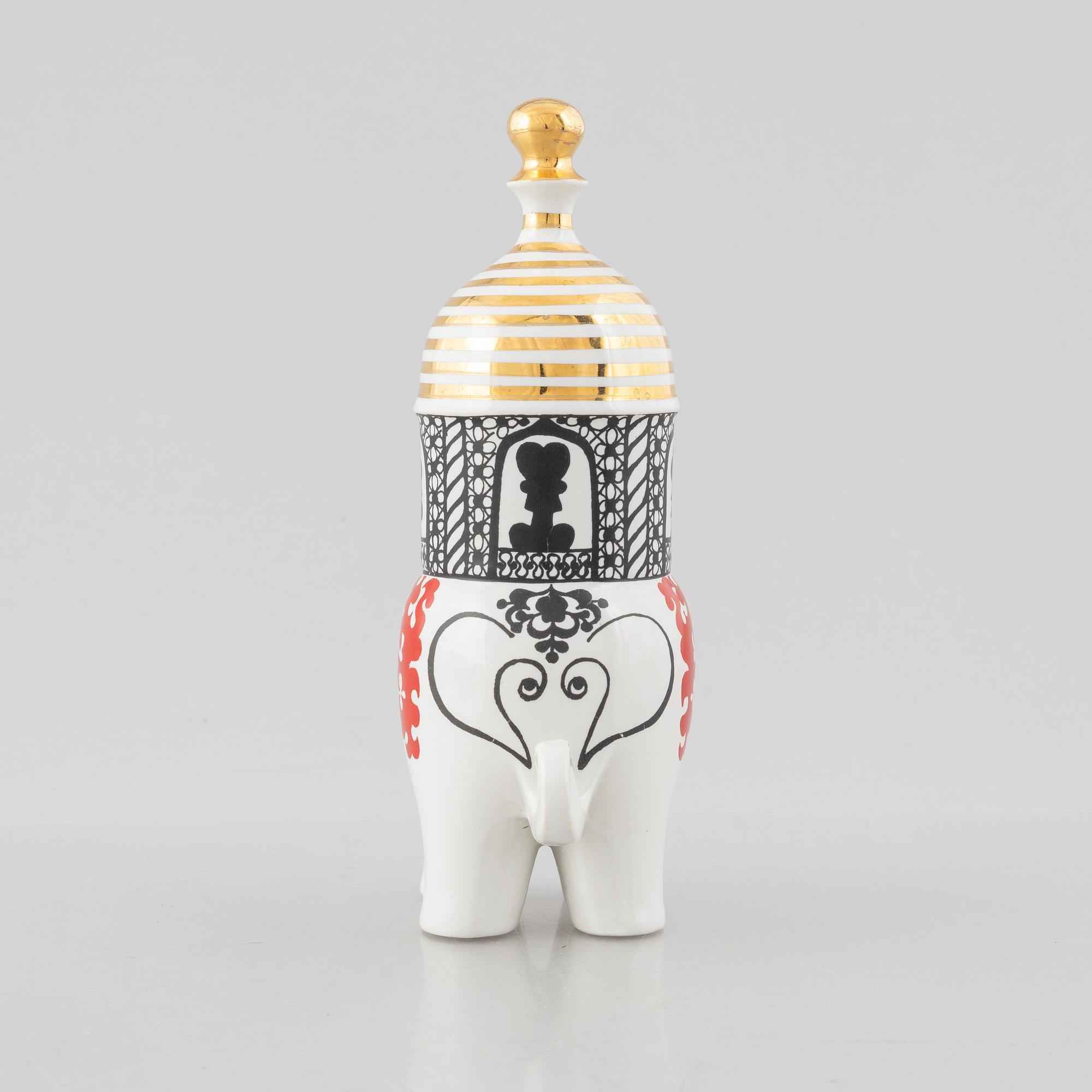 Lisa Larson, figurin, stengods, "Elefant" ur serien "Traffic", Gustavsberg 1971-73.