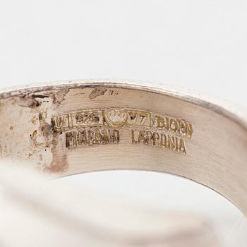 Björn Weckström, a sterling silver 'Darina's Tear' ring with acrylic. Lapponia 1974.