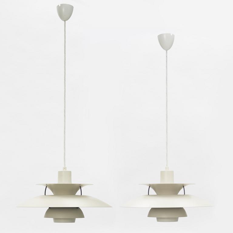 Poul Henningsen, a pair of 'PH-5' ceiling lights, Louis Poulsen, Denmark.