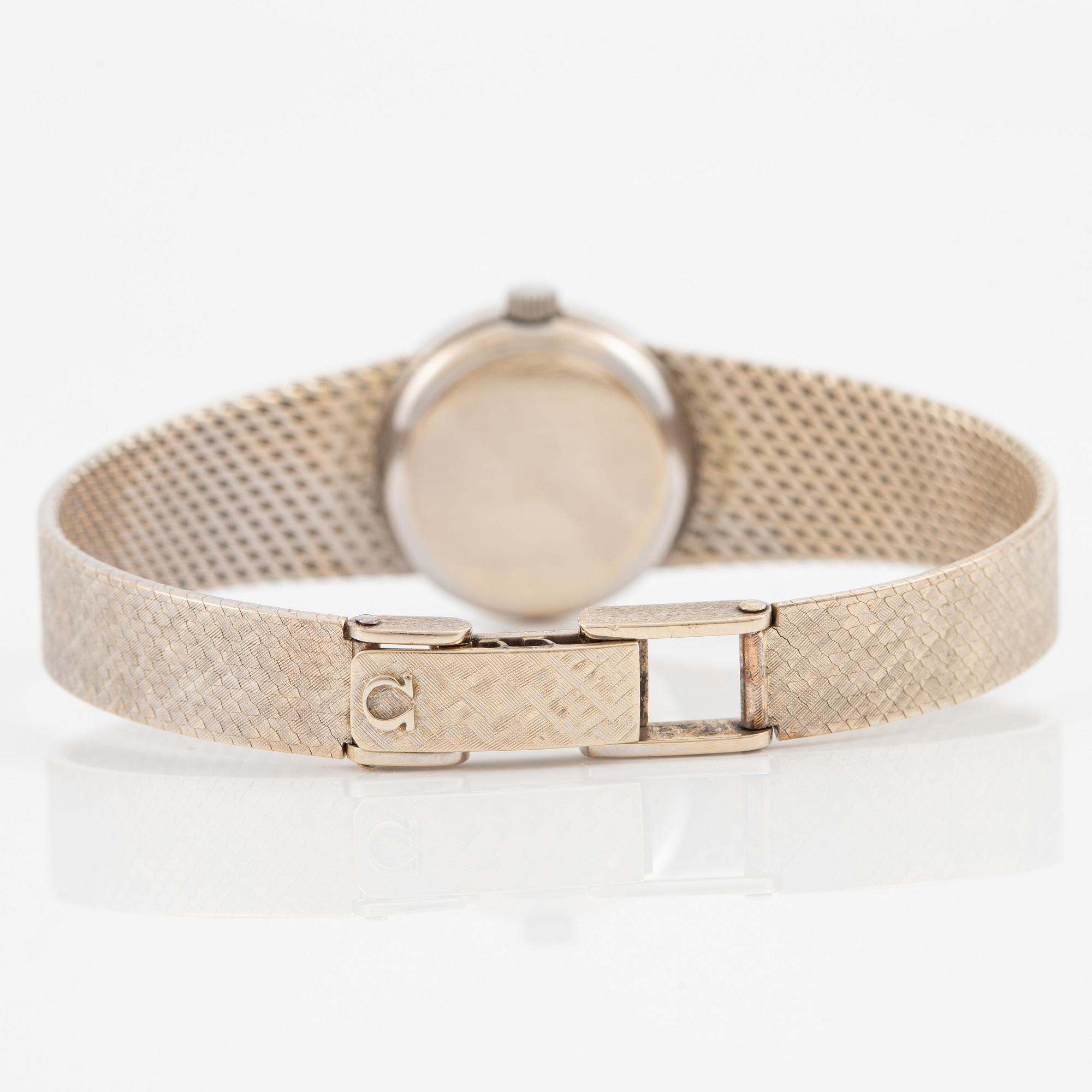 Omega, wristwatch, 18K white gold, 20 mm.