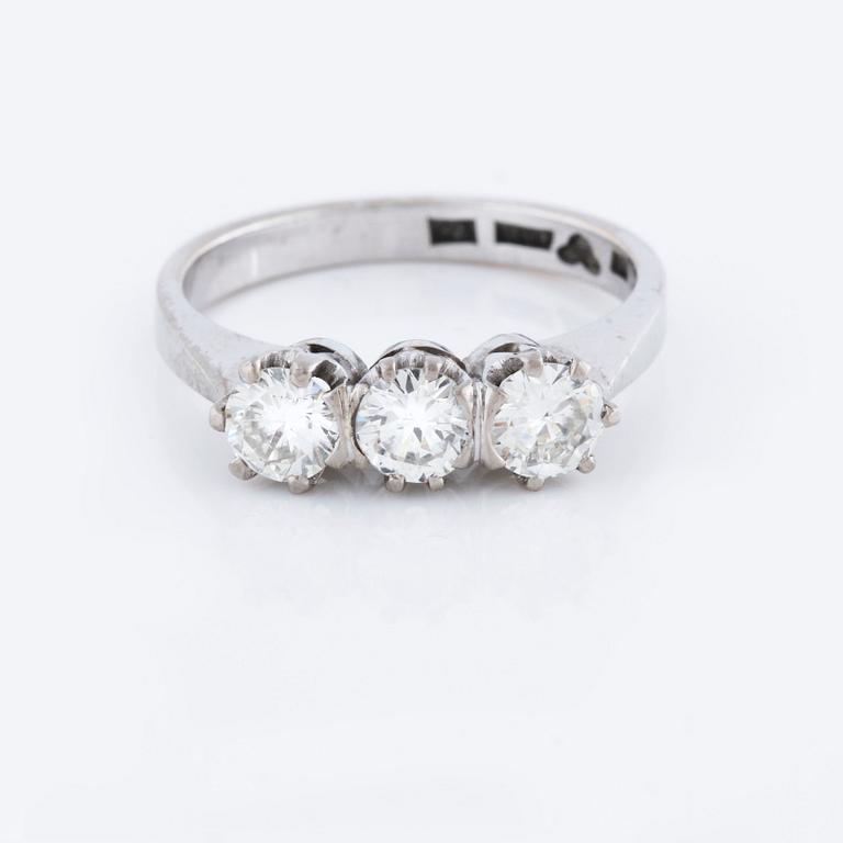 A 0.87 cts brilliant cut diamond ring by Andersons, Västervik, 1973.