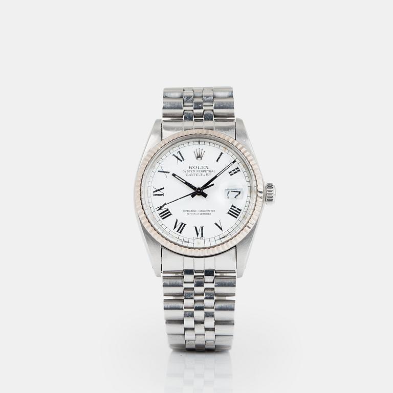 ROLEX, Datejust, "White Buckley Dial".
