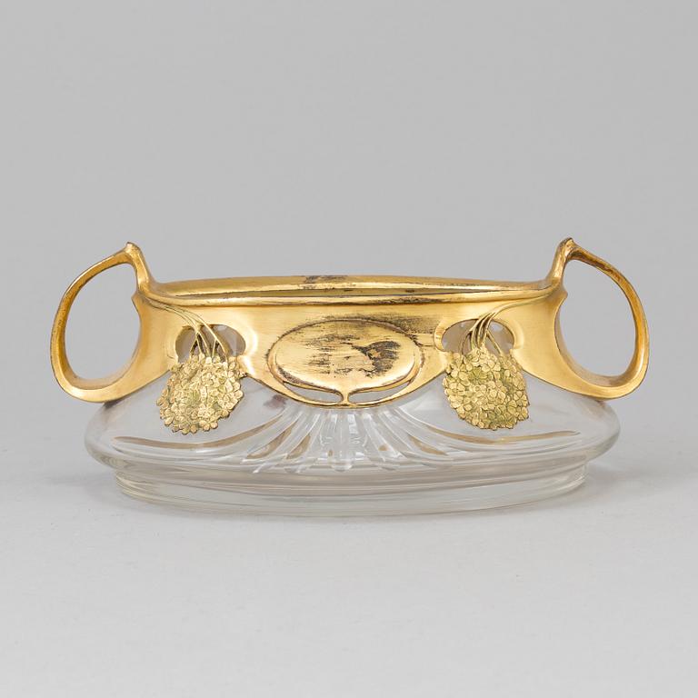 A bowl, glass, Art Nouveau.