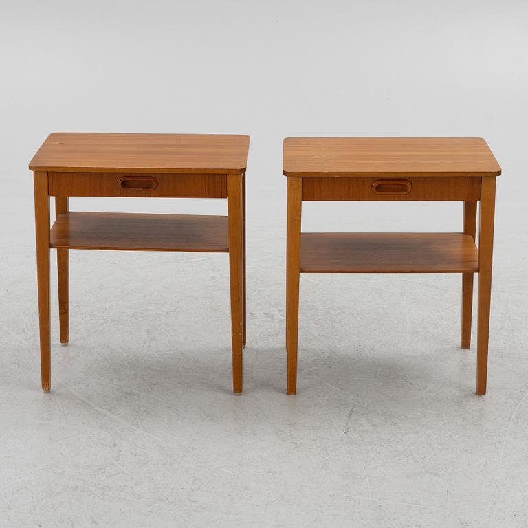 Nightstands, a pair, Björkås Furniture Factory, 1960s.